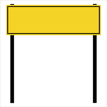 Rectangle warning sign empty space yellow background for message vector