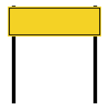 Rectangle warning sign empty space yellow background for message Transparent png