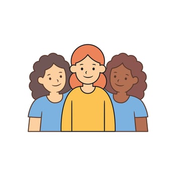 Diverse friends smiling together vector