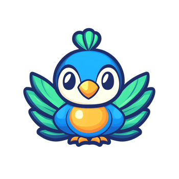 baby Peacock Mascot Logo Playful Cartoon Bird Design png
