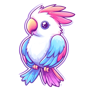 Cute Kawaii Pastel Parrot Mascot Logo Illustration png