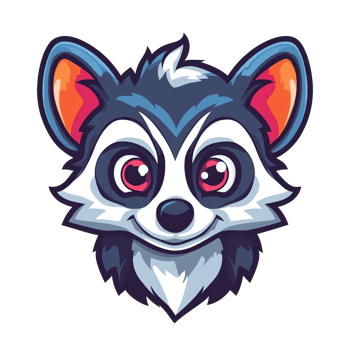 Cute Lemur Mascot Logo Playful Cartoon Character Illustration png