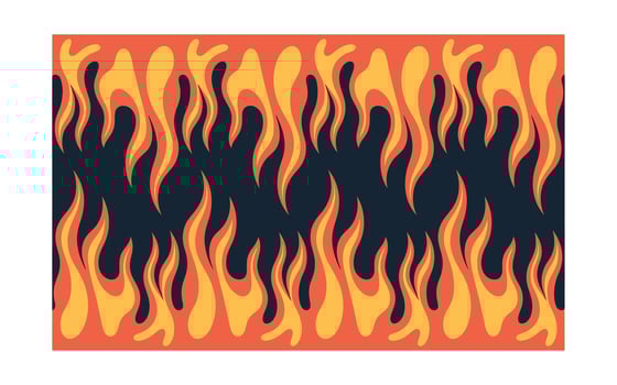 Abstract Flame Pattern Retro Fire Design with Vibrant Orange and Yellow Tones vector