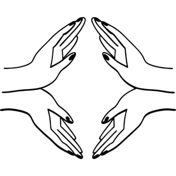 Hands drawing illustration element set vector