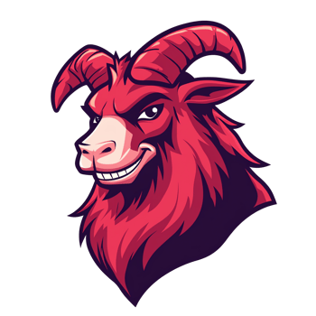 Red Goat Mascot Logo Fierce and Playful Illustration png