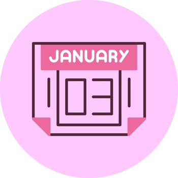 3 January Minimal Mix Circle Icon vector