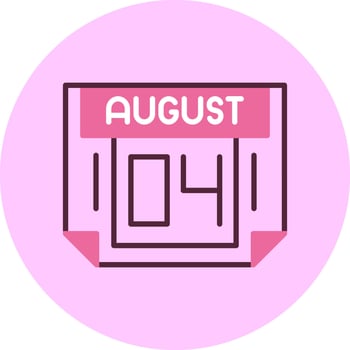4 August Minimal Mix Circle Icon vector