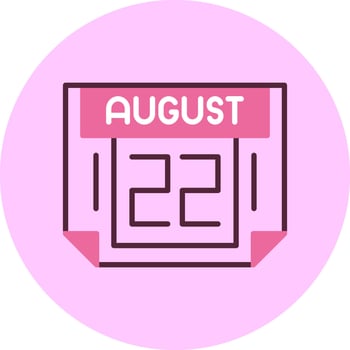 22 August Minimal Mix Circle Icon vector