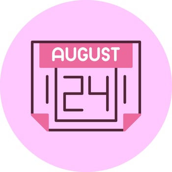 24 August Minimal Mix Circle Icon vector