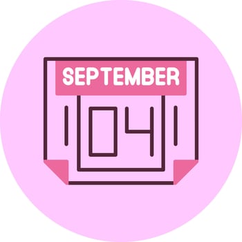 4 September Minimal Mix Circle Icon vector