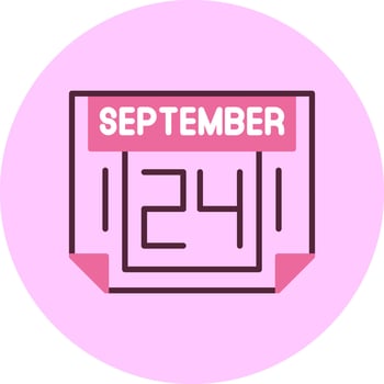 24 September Minimal Mix Circle Icon vector