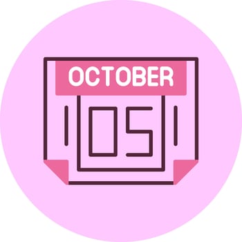 5 October Minimal Mix Circle Icon vector