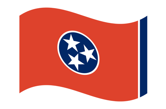 Creative Artwork of Waving Tennessee State Flag png