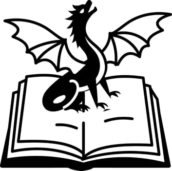 A doodle style icon showing fantasy book vector