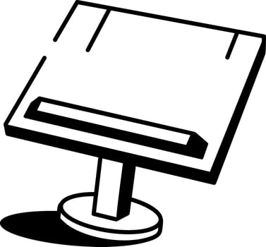 A drawing style icon depicting reading stand vector