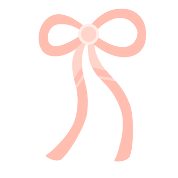 A cute, sweet pink bow with a long line for decoration on a transparent background. png