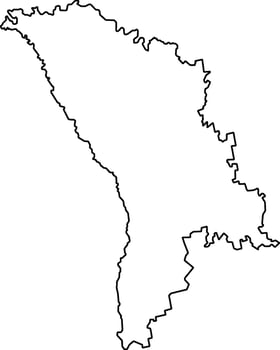 Printable Blank Map of Moldova vector