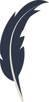 Curve Bird Feather Silhouette. Flat Illustration. vector