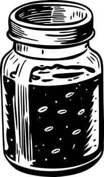 A vintage style illustration showing sample jar vector