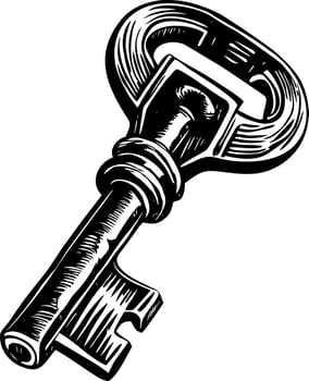 A vintage style illustration showing key vector