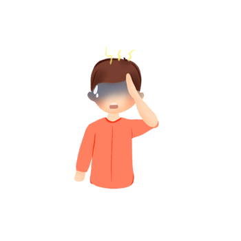 Boy with Headache or Dizziness Flat Cartoon Illustration png