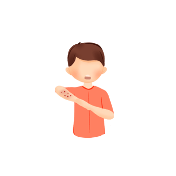 Boy with Skin Rash Flat Cartoon Style Illustration png