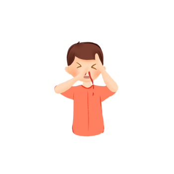 Cartoon Boy Having Nosebleed Flat Medical Illustration png