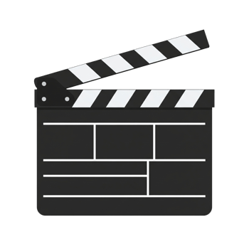 Black And White Clapperboard With Open Clapper Film Production Tool Isolated On Transparent Background png
