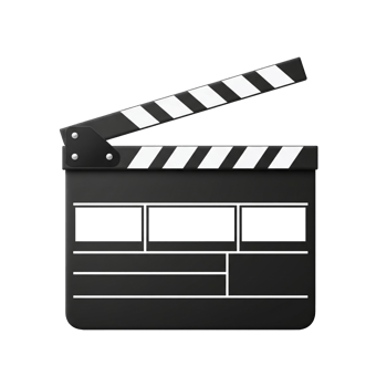 Classic Black Film Clapperboard With Open Flap Blank Slate And White Stripes Isolated On Transparent Background png