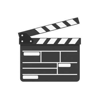 Open Black And White Clapperboard With Hinges And Slate Design Isolated On Transparent Background png
