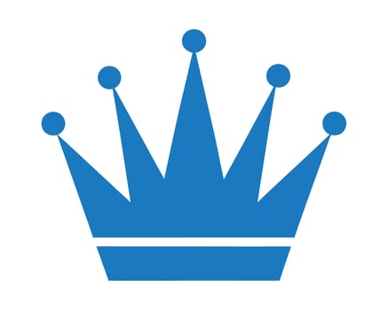 Majestic Blue Crown Icon Simple, Elegant Royalty Symbol for Web Design and Branding - Professional digital artwork with vibrant colors and detailed composition vector