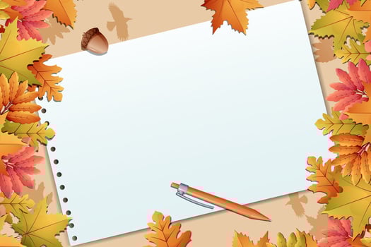 Autumn leaves with a blank notepad vector