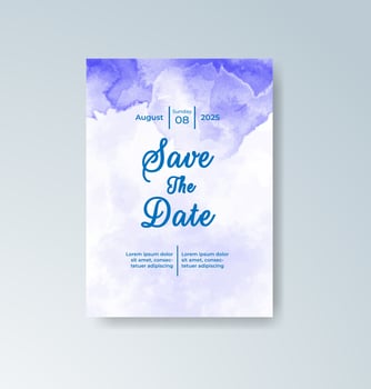 Abstract watercolor overlay on sophisticated wedding card. vector