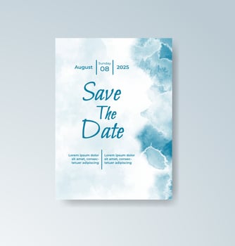 Elegant invitation design with watercolor art influence. vector