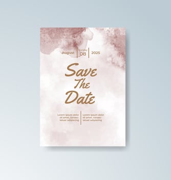 Wedding card with soft watercolor textures and gentle tones. vector