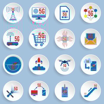 5G technology icons and symbols vector