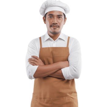 Male Baker in White and Apron png