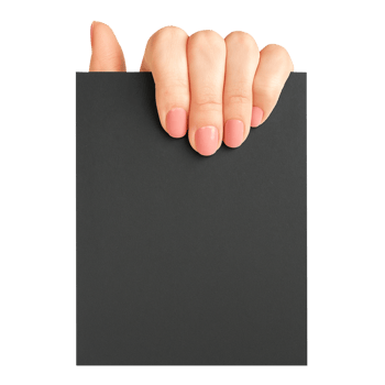 hand holding blank business card png