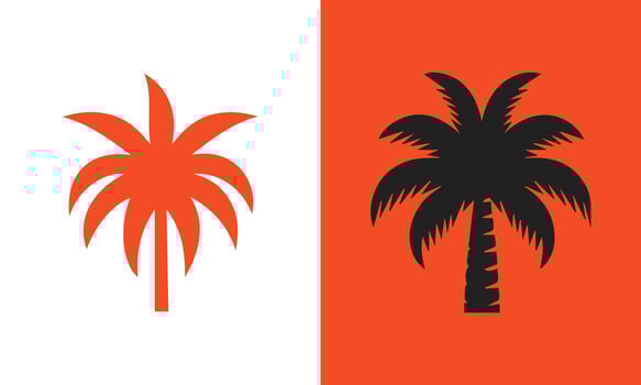 Minimalist Palm Tree Icons on background vector