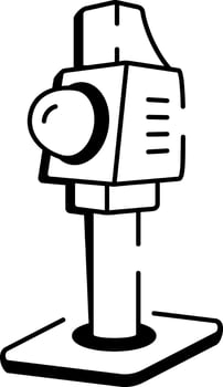 A doodle style icon showing lidar scanner vector