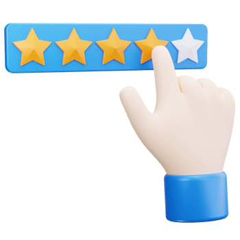 3D Icon Hand Selecting Four Stars png