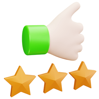 3D Icon Thumbs Up With Stars png