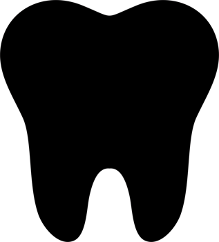 Tooth shape silhouette logo black color png