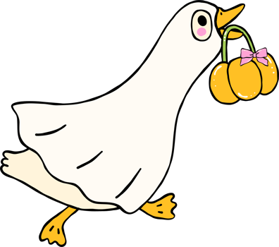 Cute Halloween Silly Goose doodle spooky running ghost sheet goose hand drawn, trick or treat png