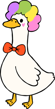 Cute Halloween Silly Goose doodle spooky clown goose hand drawn png