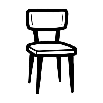 A simple black and white drawing of a chair hand drawing illustration vector