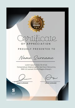 Professional certificate template layout with clean and modern design. Suitable for awards, achievements, training completion or educational recognition. vector