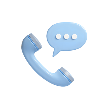 3D Rendered Light Blue Contact Us Icon with Phone and Chat png