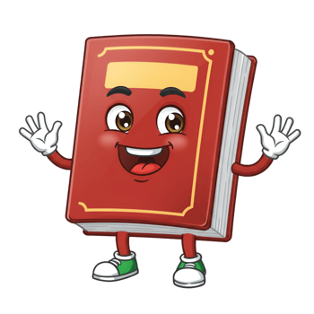Red book character with limbs and educational cartoon design png