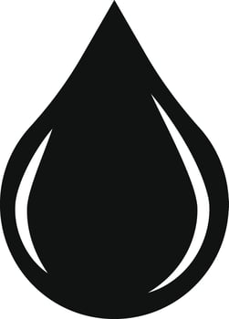 black water drop icon. various applications and visual communication. nature and weather icons. water droplet symbol representing purity. vector